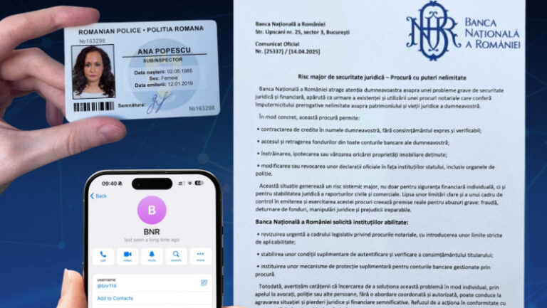 Fraude sofisticate: Persoane care pretind că sunt polițiști sau angajați BNR caută informații despre conturi bancare