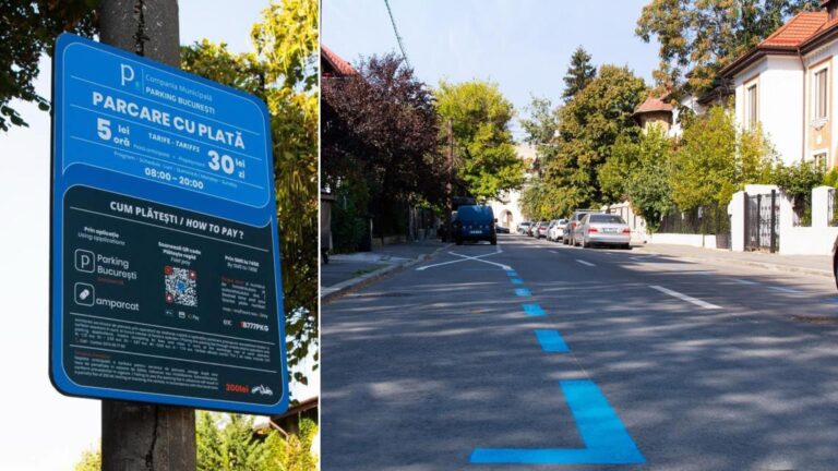 Bucureștenii plătesc mai mult pentru parcarea pe locurile albastre, în funcție de metoda de plată