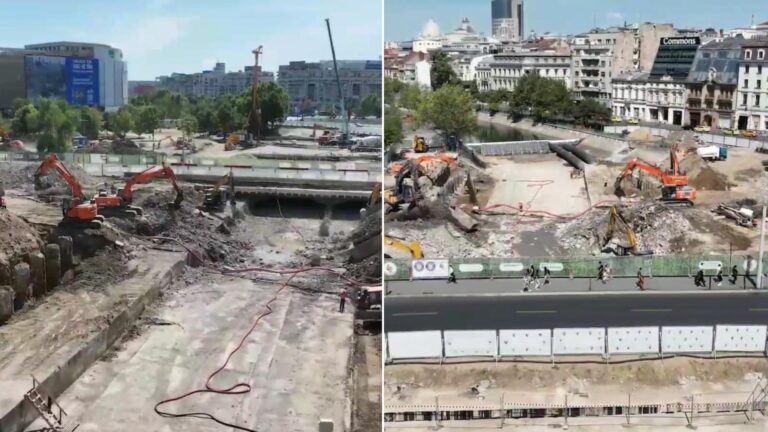 Dispar restricțiile de pe Splaiul Independenței, instituite pentru refacerea planșeului Unirii, odată cu începerea școlii. Băluță, noi detalii de pe șantier