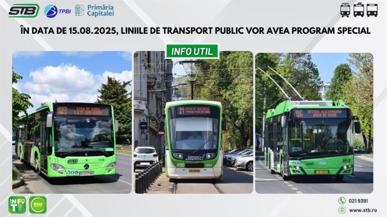Program special pentru transportul public de sărbătoarea „Adormirea Maicii Domnului”