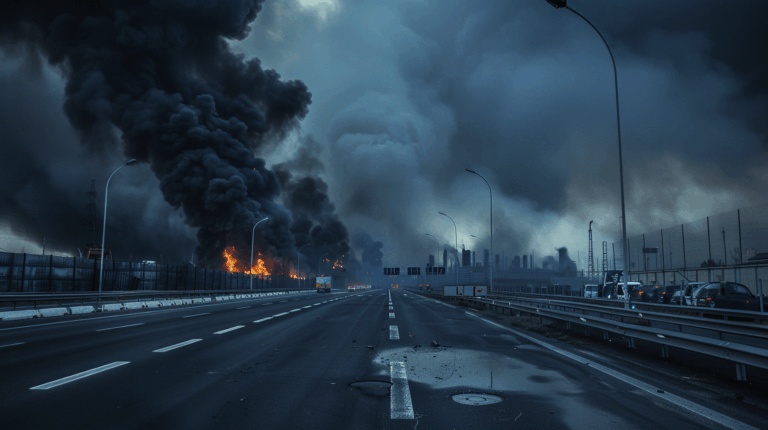 Trafic oprit pe Centura Capitalei din cauza unui incendiu violent