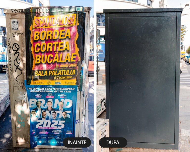 Amenzi pentru afișe lipite ilegal în Capitală, cu sancțiuni de până la 100.000 de lei