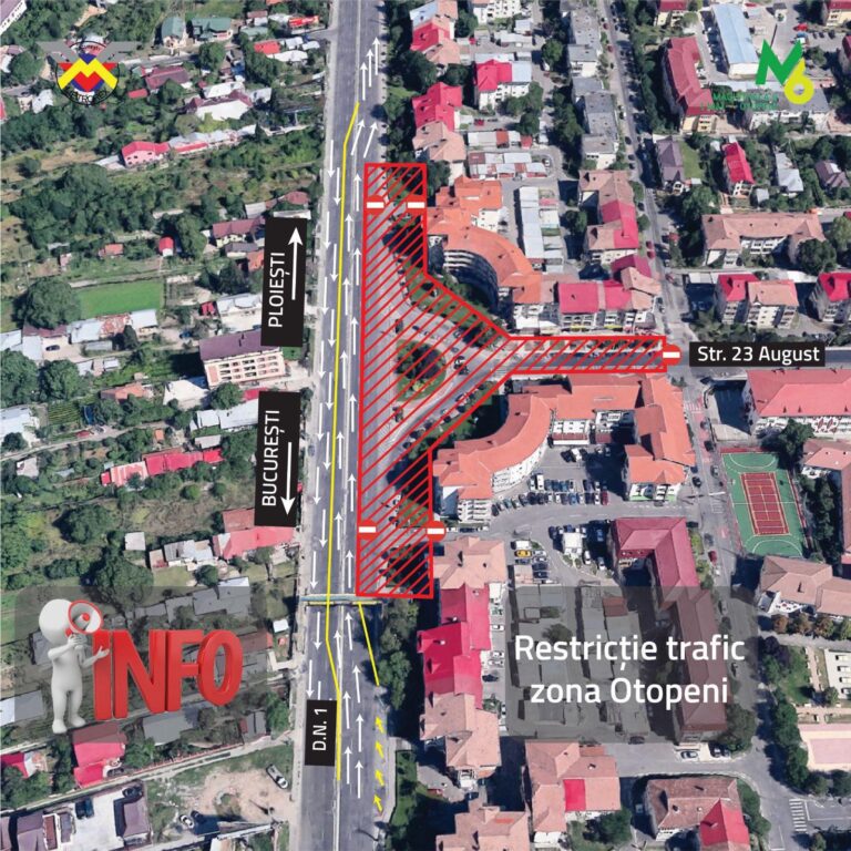 Reconfigurarea traficului pe DN1 în Otopeni pentru Magistrala 6