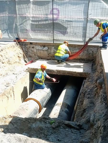 Reparații rapide la galeria de termoficare dintr-o zonă aglomerată a Capitalei