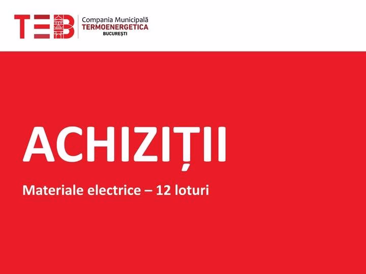 Anunț important privind achiziția de materiale electrice