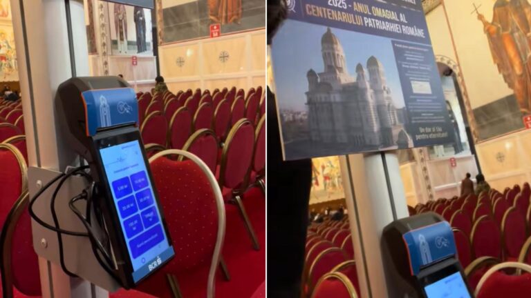 Cum arată POS-urile pentru donații instalate în Catedrala Neamului