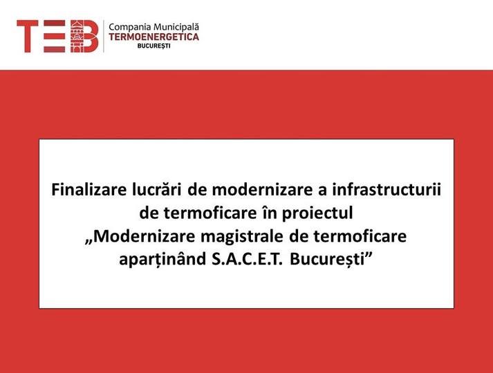 Finalizare lucrări de modernizare a infrastructurii de termoficare în București