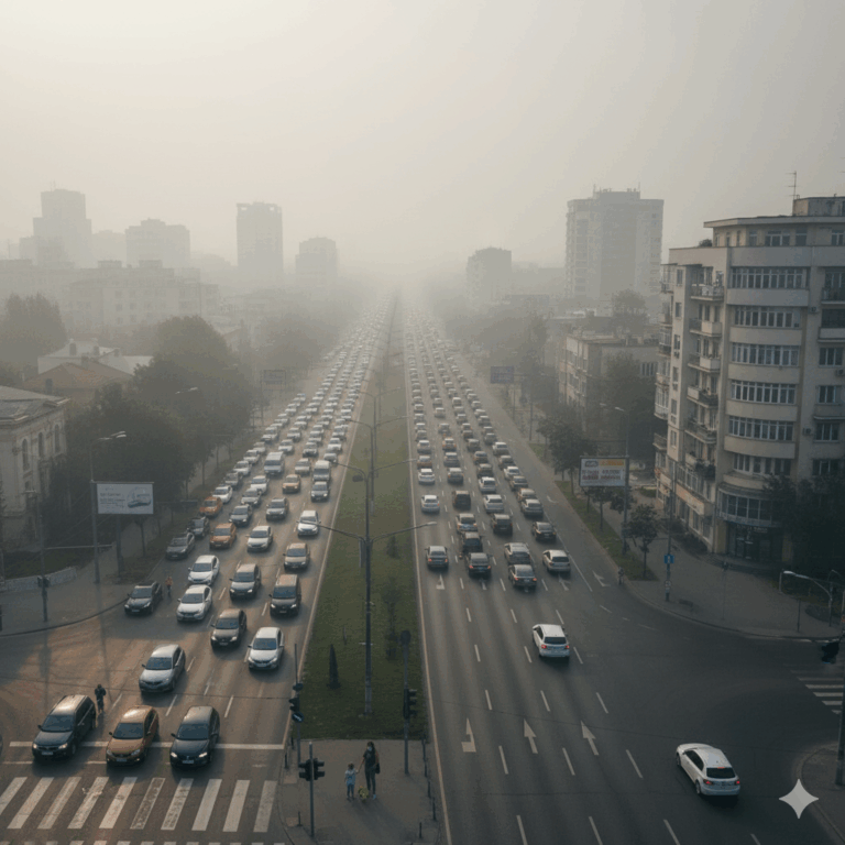 Aerul poluat din București, principal factor al creșterii bolilor respiratorii