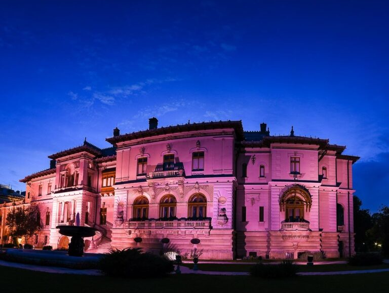 Iluminatul roz la Palatul Cotroceni, un simbol al luptei împotriva cancerului de sân