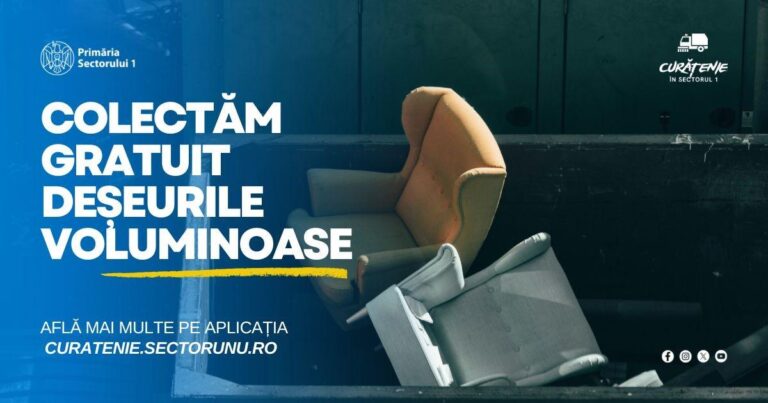 Sector 1 | Colectarea gratuită a deșeurilor voluminoase și electronice pe 13 octombrie