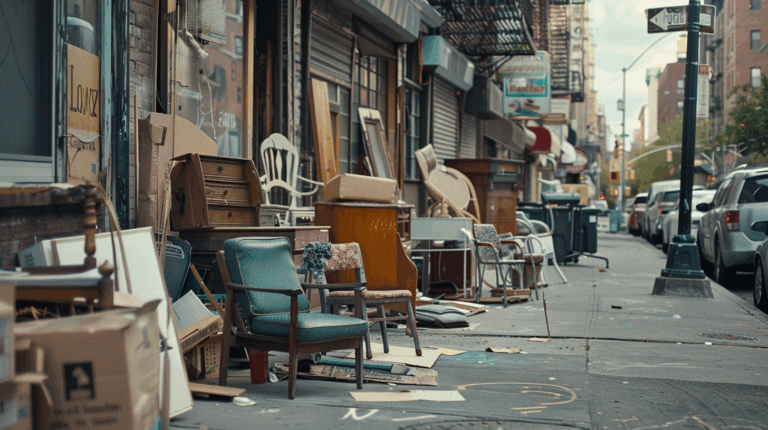 Confuzia „Galeriile Calea Griviței”: Mobilă expusă pe trotuar, reacții din comunitate