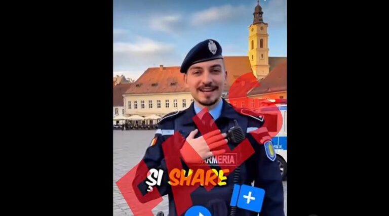 Avertismentul Jandarmeriei privind un video fals generat de AI