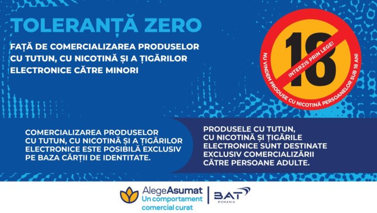 BAT România lansează campania anuală Toleranță Zero față de comercializarea produselor din tutun și nicotină către minori
