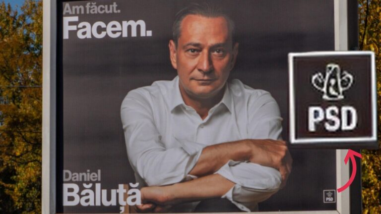 Dl. Băluță ne explică de ce sigla PSD de pe panourile lui electorale e mai mică decât nasul de furnică