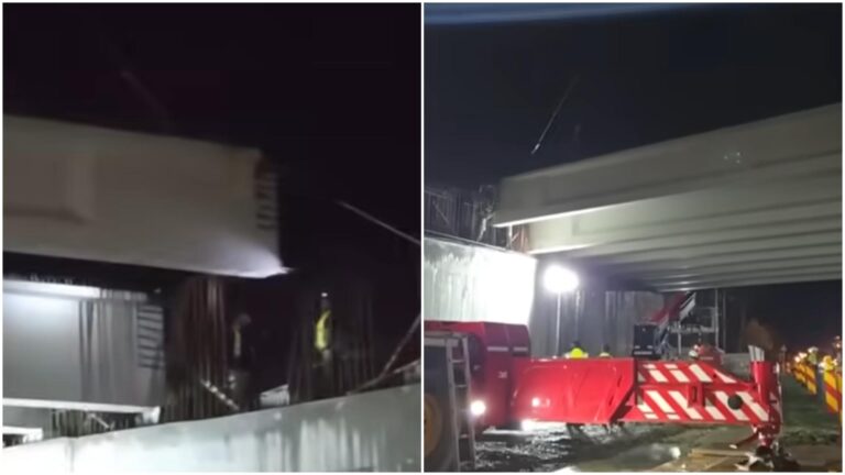 Progres pe autostrada A0 Nord: toate cele 12 grinzi și 104 predale, montate în două nopți