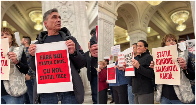 Protest al angajaților din Parlament, nemulțumiți de tăierile de salarii