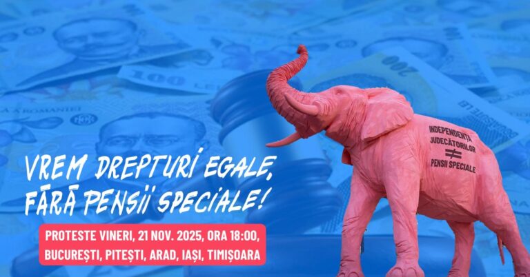 Protest împotriva pensiilor speciale, vineri, în Piața Victoriei. „Vrem drepturi egale”