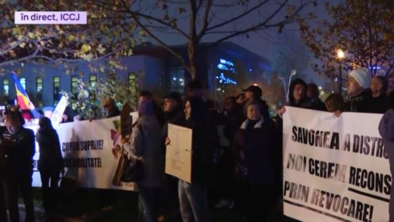 Protest în fața ÎCCJ împotriva Liei Savonea: „Vrem justiția corectă înapoi. Decizii greșite, cimitire ticsite”