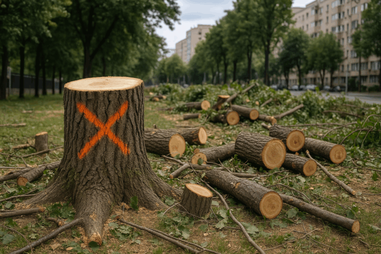 Defrișări ilegale în Sectorul 3: Locatarii se plâng de amenințări