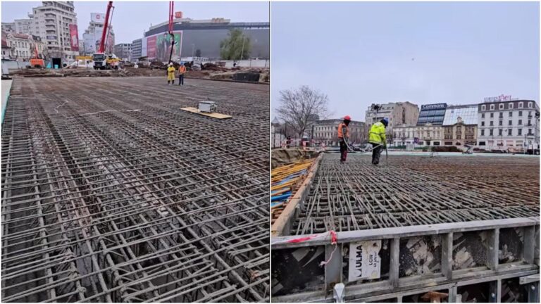 A doua bucată din noul Planșeu de la Unirii este turnată. Se fac pregătiri pentru următoarele faze de lucrări