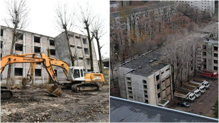 Demolările au început la Colegiul „Gh. Airinei” (PTTR), procesul va dura șase luni, iar lucrările doi ani. „Vom construi cel mai mare campus școlar din țară”, promite administrația locală