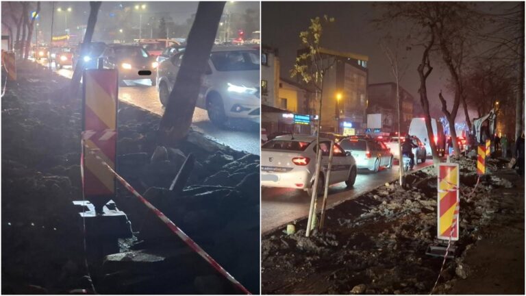 Lucrările de pe Șoseaua Fundeni continuă, provocând aglomerație în trafic