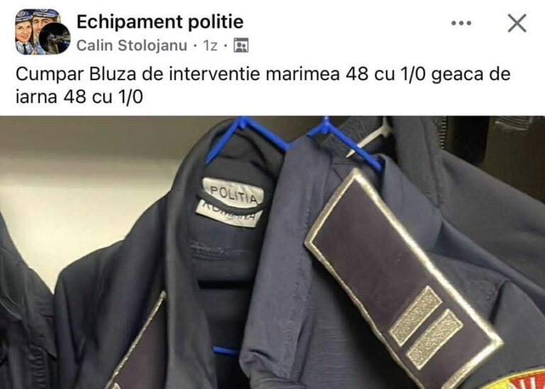 Polițiștii se organizează pe rețelele sociale pentru schimbul de uniforme