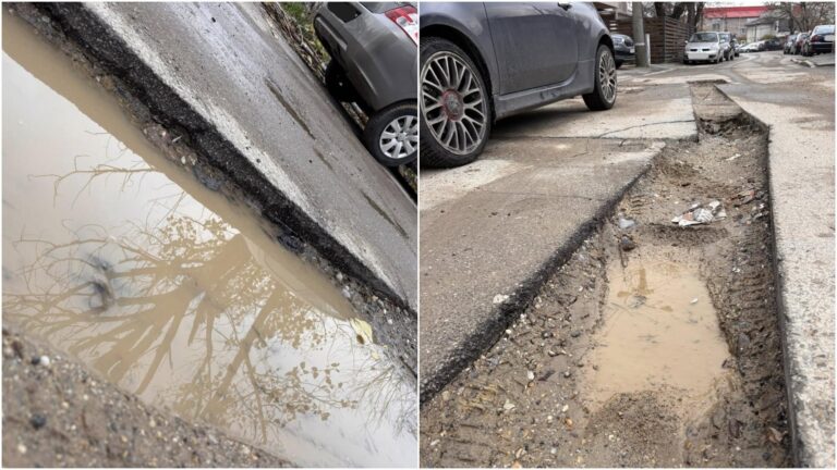 Probleme cu gropile pe Strada Episcopul Vulcan din Bucureștii Noi