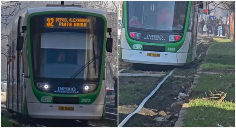 Probleme recente pe linia tramvaiului 32: denivelări pe Calea Rahovei