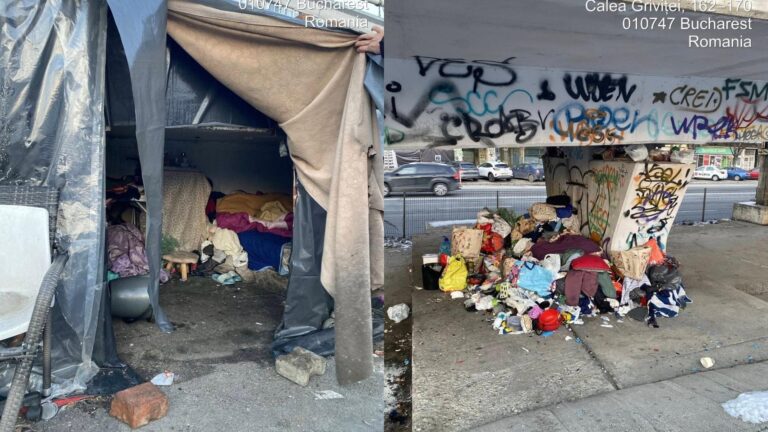 Adăposturile improvizate de sub Pasajul Basarab au fost desființate, zona este acum curată