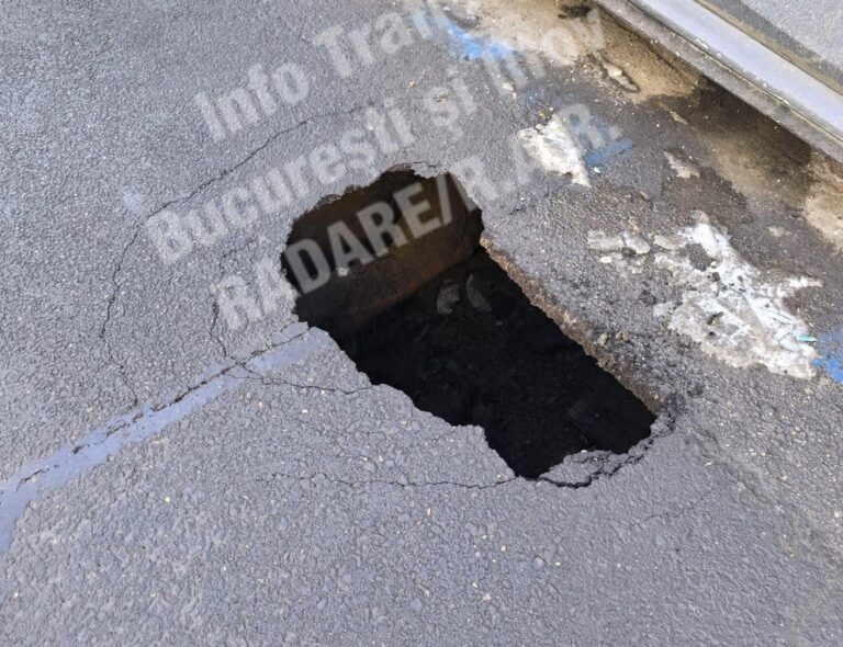 Asfaltul s-a surpat pe Strada Făinari din Obor, generând restricții de trafic