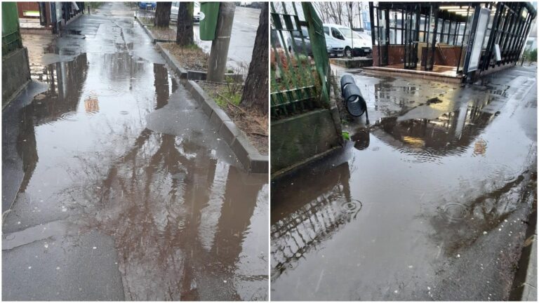 Bucureștenii se confruntă cu băltoace mari la stația de metrou Jiului