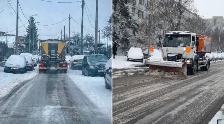 Deszăpezirea în București: 312 utilaje și peste 1.000 de muncitori pe străzile Capitalei