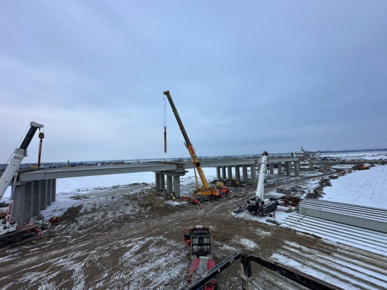 Stadiul lucrărilor pe tronsonul dintre DN1A și DN1 din Lotul 1 A0 Nord