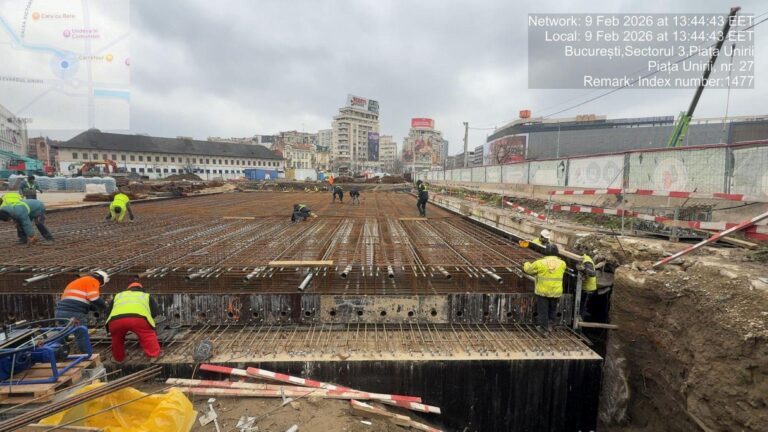 Imagini recente de pe Șantierul de la Unirii: Progres în lucrările de betonare