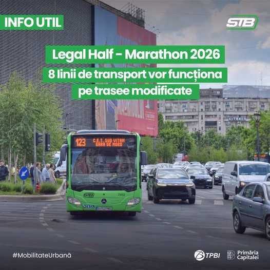 Opt linii STB deviate pe 22 martie pentru Legal Half-Marathon 2026