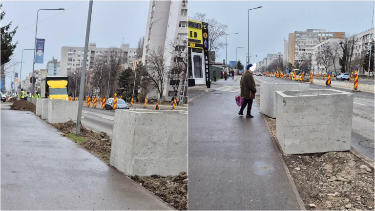Primăria Sectorului 6 retrage jardinierele de beton de pe Prelungirea Ghencea
