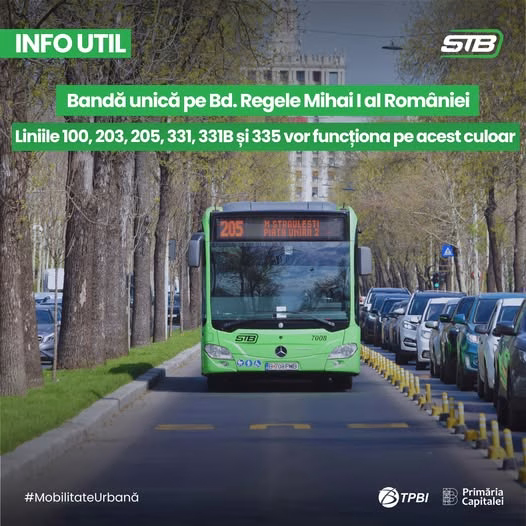 Șase linii STB circulă pe culoarul dedicat Regele Mihai I - Utile