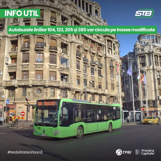 Patru linii STB circulă pe trasee modificate pe 3 mai - Utile