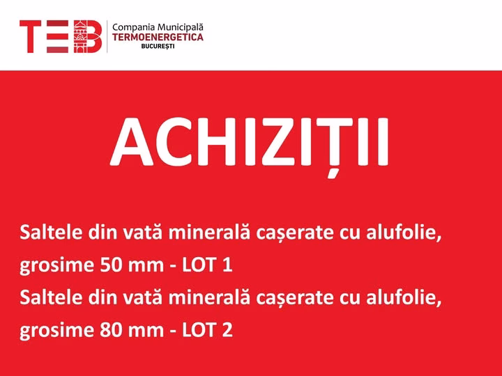 CMTEB a lansat achiziție de saltele din vată minerală de 1,19 milioane lei - Utile