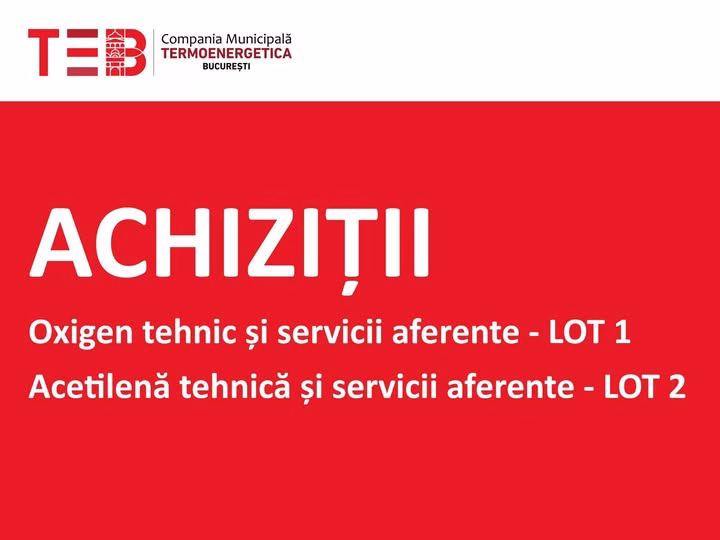 CMTEB a lansat achiziție oxigen și acetilenă de 1,35 milioane lei - Utile