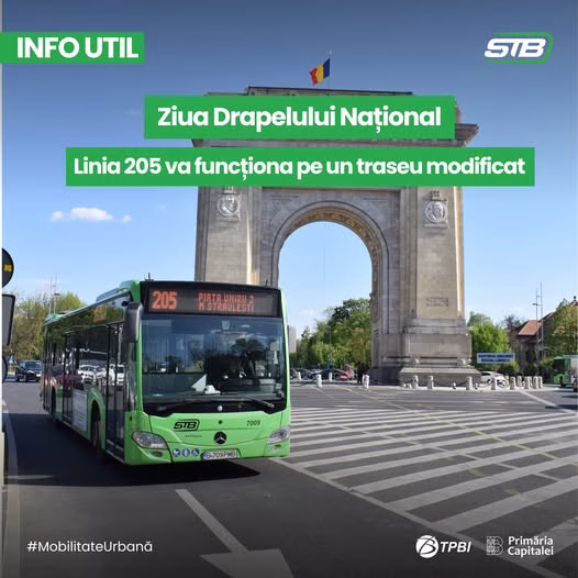 Linia 205 circulă pe traseu modificat pe 26 iunie 2026 - Utile