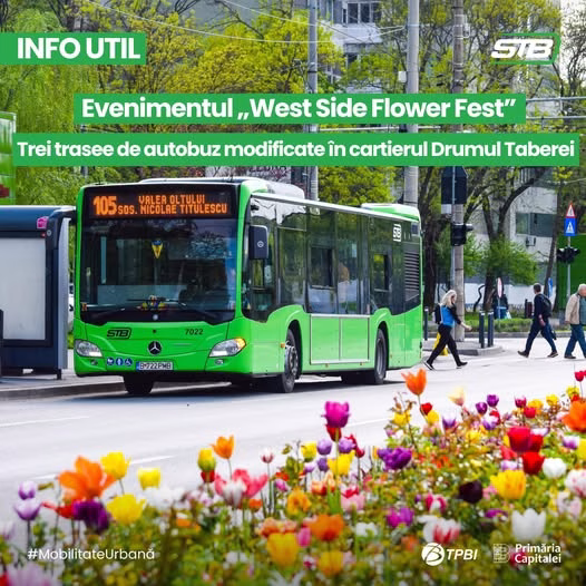 STB modifică trei trasee în Drumul Taberei pentru West Side Flower Fest