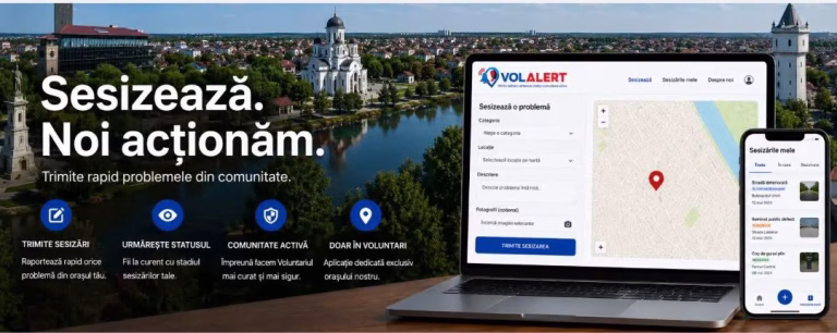 Locuitorii din Voluntari pot raporta online problemele orașului prin platforma VOLALERT