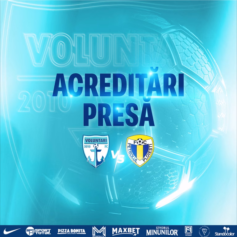 FC Voluntari deschide acreditările pentru partida cu Petrolul Ploiești din etapa a V-a