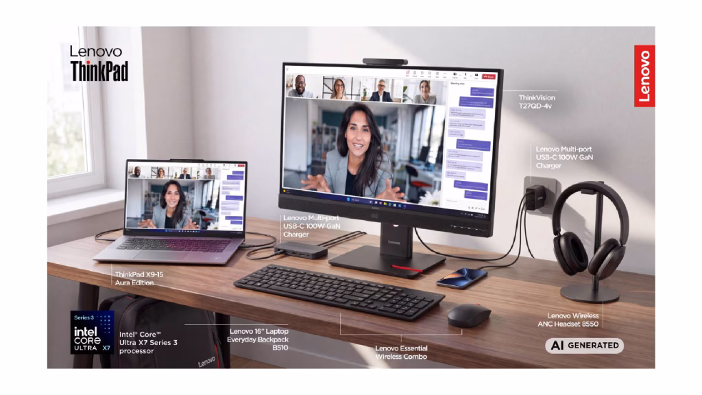 Lenovo a testat un setup ThinkVision pentru birouri fără loc fix - Opinii