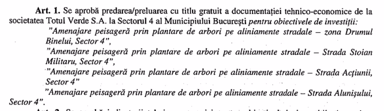 Sector 4 propune 4,49 milioane lei pentru plantări în patru zone