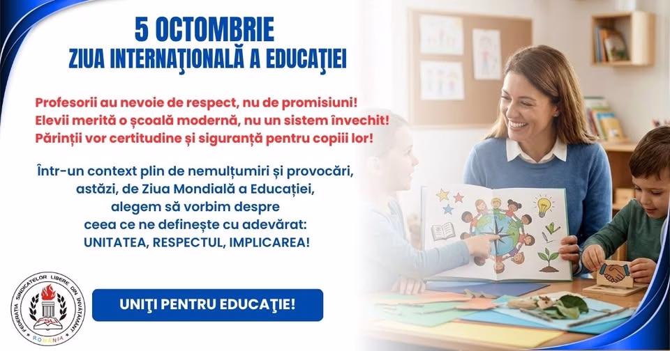 FSLI: mesaj de Ziua Internațională a Educației - Utile