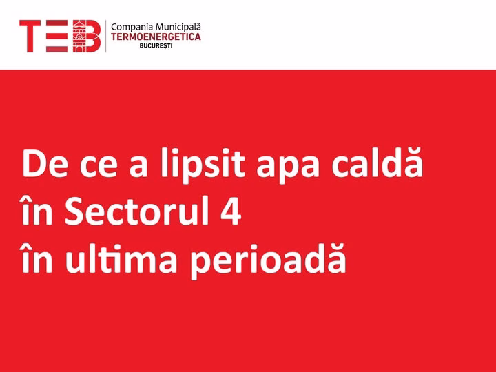 Termoenergetica explică lipsa apei calde în Sectorul 4 - Utile